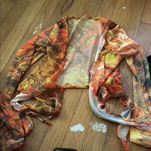 Vibrant Abstract Sheer Shawl